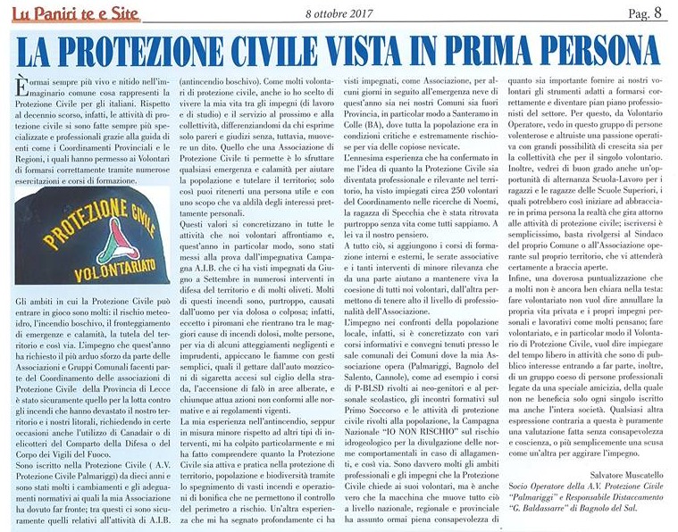 Articolo pubblicato sul giornale 